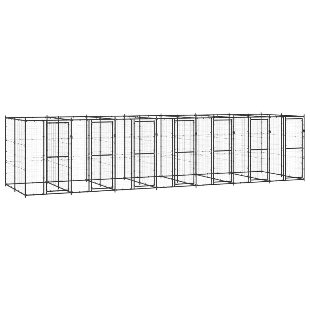 Udendørs hundebur 16,94 m² stål
