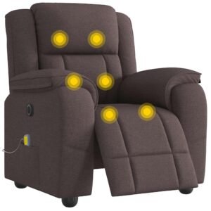 Eldrevet massagestol stof mørkebrun