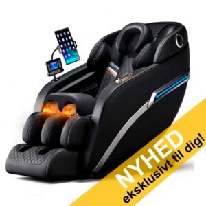 Massagestol 4D Pro+ Sort med Varmeterapi og Stemmekontrol