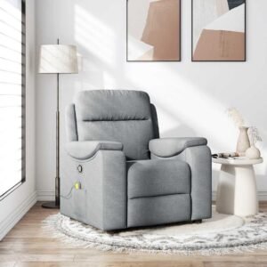 Massagestol stof lysegrå