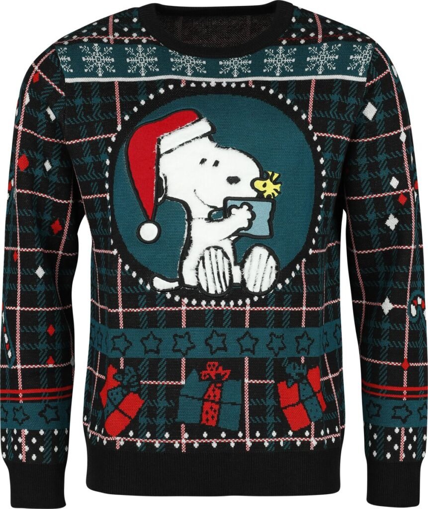 Peanuts Christmas Jumper - Snoopy Julesweater - S till XXL - Herrer - multifarvet