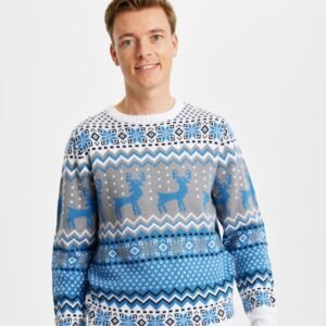 Traditionel Julesweater Blå - herre / mænd