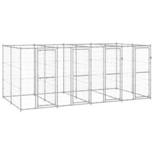 Udendørs hundebur 9,68 m² galvaniseret stål