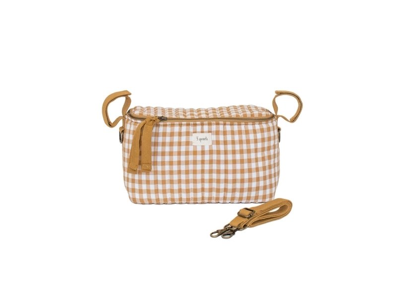 3 Sprouts Opbevaringskurv Til Klap- Og Barnevogn (Organizer), Quilt/Gingham Sennep