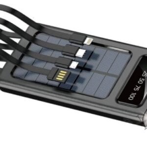 Aerbes Powerbank med Solceller - 10.000 mAh - Sort