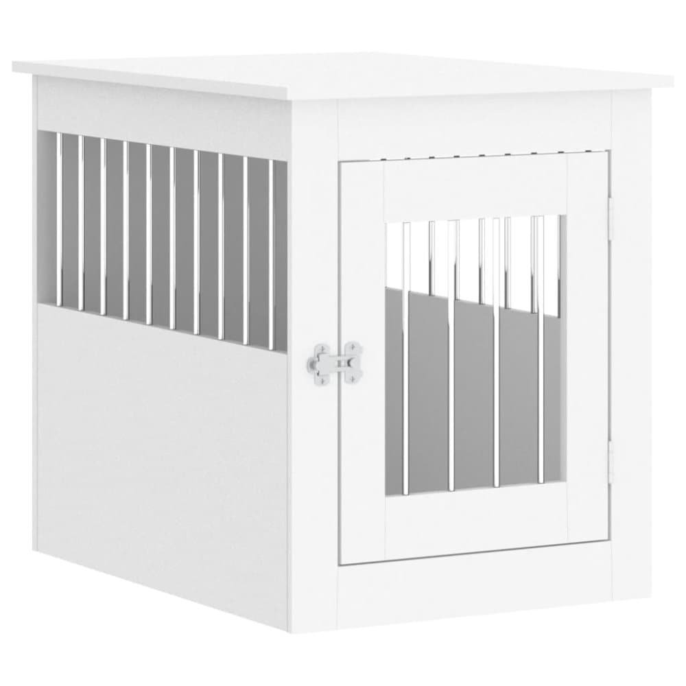 vidaXL hundebur 55x75x65 cm konstrueret træ hvid