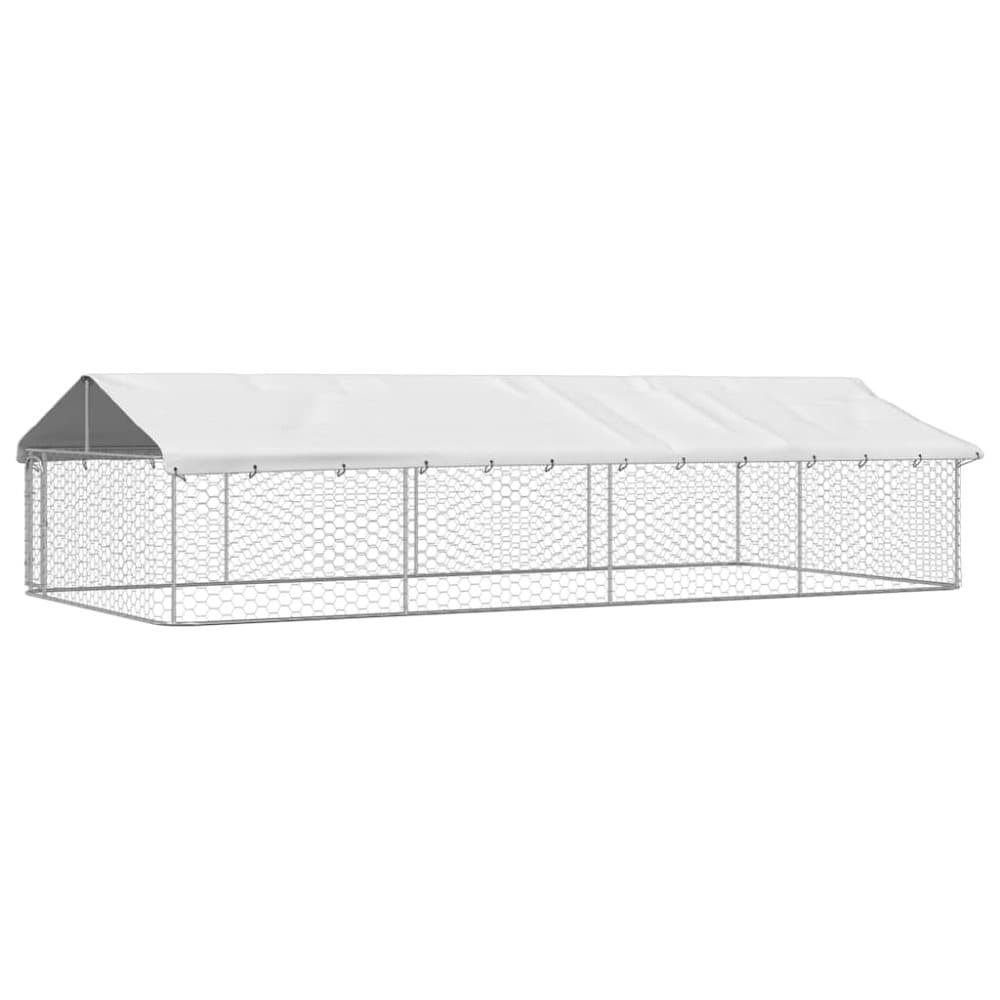 vidaXL udendørs hundebur med tag 600x300x150 cm
