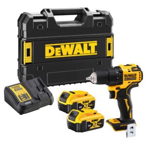 DeWALT 18V XR boremaskine kompakt inkl. 2x 5,0 Ah Powerstack batterier og lader