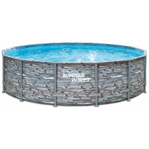 ELITE Frame fritstående pool komplet sæt m/stige og pumpe H107 x Ø427 cm - Stenoptik