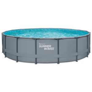 ELITE Frame fritstående pool komplet sæt m/stige og pumpe H132 x Ø549 cm - Grå