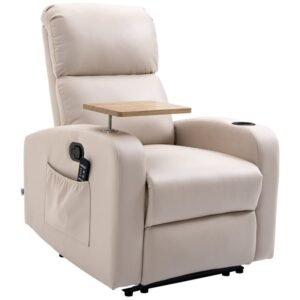 Elektrisk Massagestol, Afslapningsstol Med Massagefunktion, Tv-Stol Med Liggefunktion, Hvilestol, Mikrofiber, Lysegrå