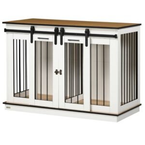 Hundebur, 120x60x88.5 cm, Hvid