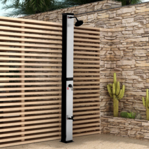 OLYMPIA Solar havebruser i PVC og metal H217 cm - Sort/Børstet nikkel