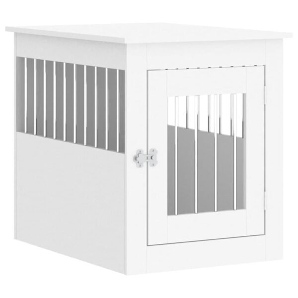 vidaXL hundebur 55x75x65 cm konstrueret træ hvid