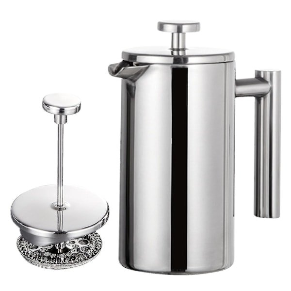 350ml/800ml/1000ml Fransk Stempelkande Kaffemaskine Rustfrit Stål Dobbeltvægget Isoleret KaffekandeBY'-XT-