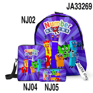 3d Game Number Blocks Skoletaske Rygsæk Numberblocks Primary Middle School Elever Drenge Piger Oxford Vandtæt skoletaske