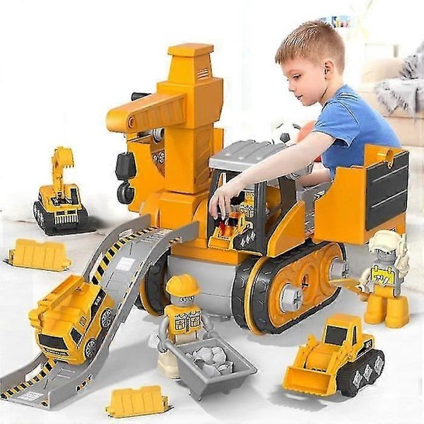 4-i-1 Konstruktionskøretøj Legetøj, Lastbil Legetøj DIY Samlesæt, Med Elektrisk Boremaskine, Til Børn 3-8 År