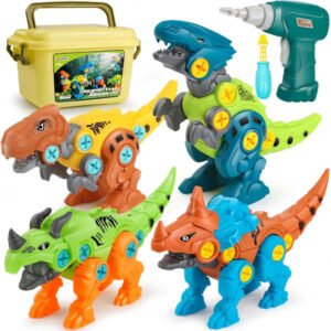 Adskillelige Dinosaurlegetøj med Elektrisk Boremaskine, Børns Pædagogiske Legetøj, DIY Adskillelse og Samling af Dinosaurlegetøj