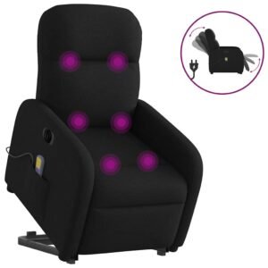 Elektrisk massagestol med løftefunktion stof sort