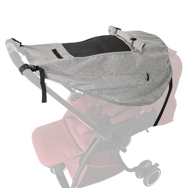 ##/Grå Universal Solsejl til Barnevogn Kaleche Solsejl Markise til Bærekurv Pram UV 50+ Justerbar Solbeskyttelse Bassinet med Opbevaringspose##/