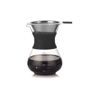INF 400 ml Hæld Over Kaffemaskine med Filter - Klart Glas