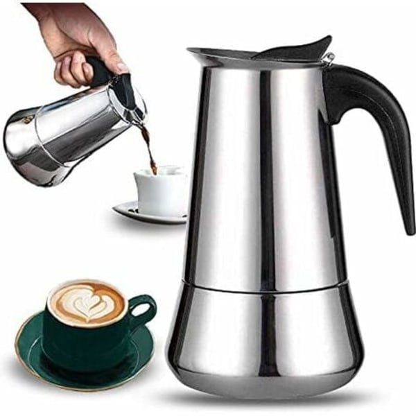 Italiensk kaffemaskine 12 kopper i rustfrit stål, kompatibel med alle typer komfurer 12 kopper/NC/