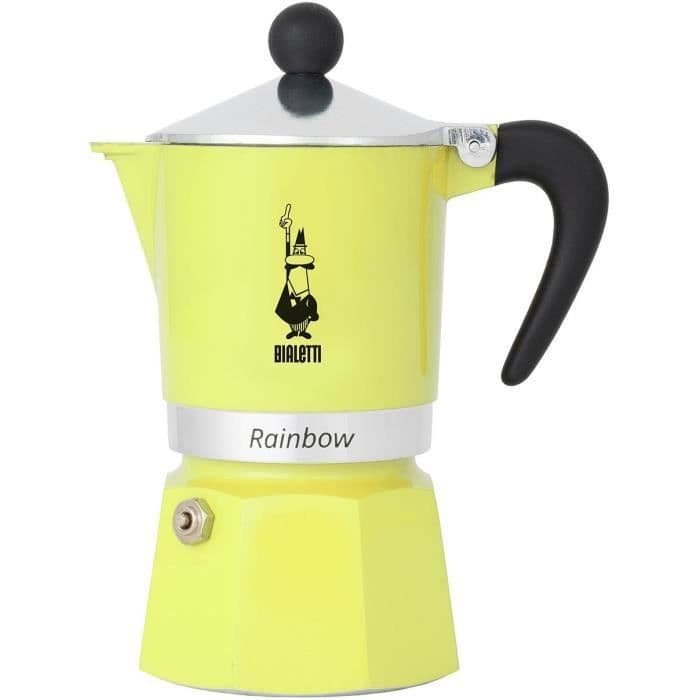 Italiensk kaffemaskine - BIALETTI - RAINBOW - 6 kopper - 0,30 L - Gul