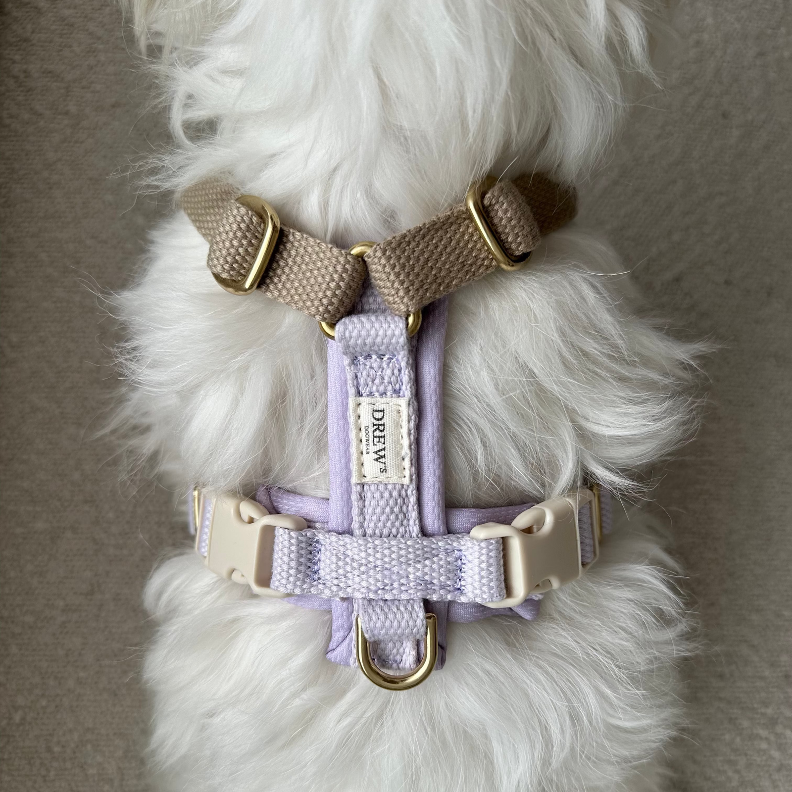 Lavender PRO / Justerbar hundesele (lilla/beige) - XS / Lilla/Beige