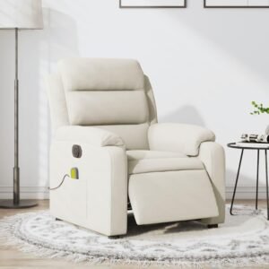 Massagestol velour cremefarvet