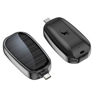 Mini Solar Oplader Powerbank Bærbar Nøglering Powerbank Til Mobiltelefon 1200mAh [FW]