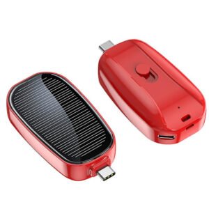 Mini Solcellelader Powerbank Bærbar Nøglering Powerbank Til Mobiltelefon 1200mAh