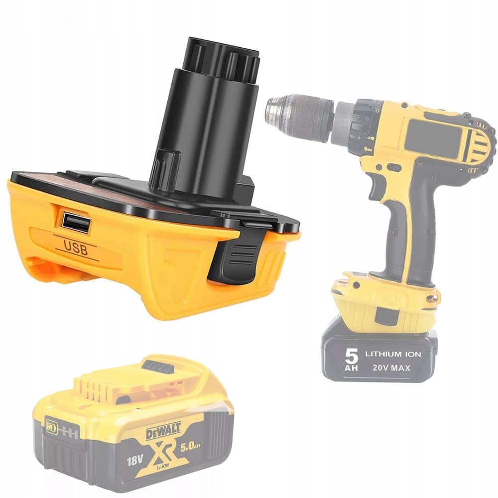 Rosfix Dewalt DC9096 Adapter til Dewalt Batteri (DCA1820) Gul - Sort