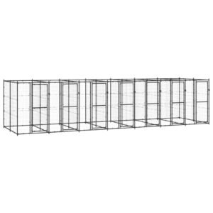 Udendørs hundebur 16,94 m² stål