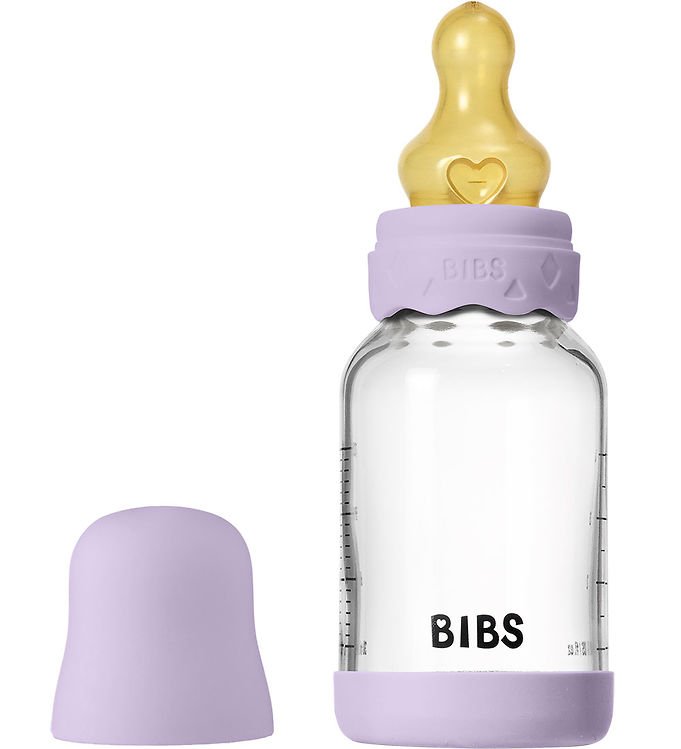 BIBS Boheme Sutteflaske - 120 ml - Glas/Naturgummi - Violet Sky