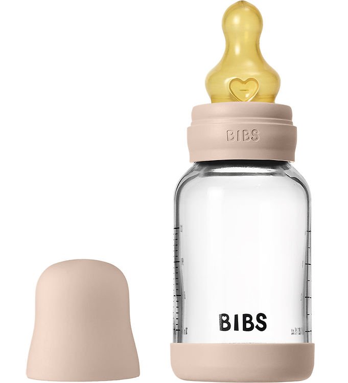 BIBS Sutteflaske - 120 ml - Glas/Naturgummi - Blush