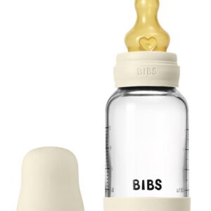 BIBS Sutteflaske - 120 ml - Glas/Naturgummi - Ivory