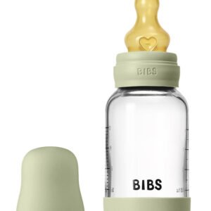 BIBS Sutteflaske - 120 ml - Glas/Naturgummi - Sage
