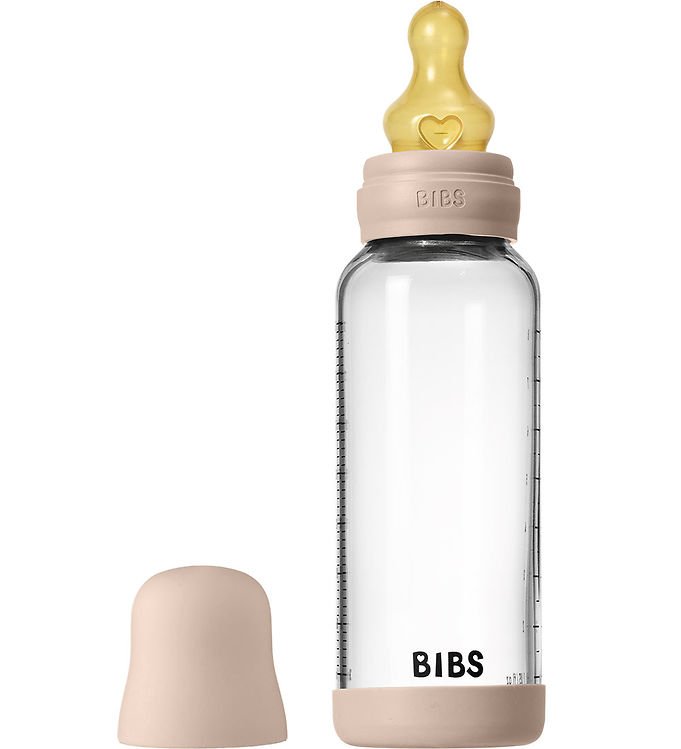 BIBS Sutteflaske - 240 ml - Glas/Naturgummi - Blush