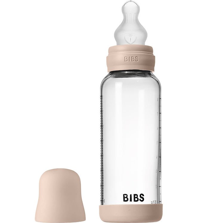 BIBS Sutteflaske - 240 ml - Glas/Silikone - Blush