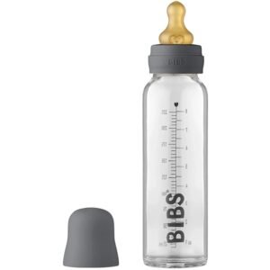 Bibs Sutteflaske Glas - Anti Kulik - 225 ml - Naturgummi - Iron