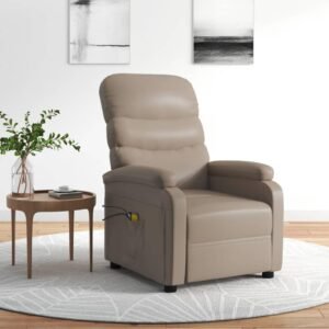 Eldrevet massagestol kunstlæder cappuccino