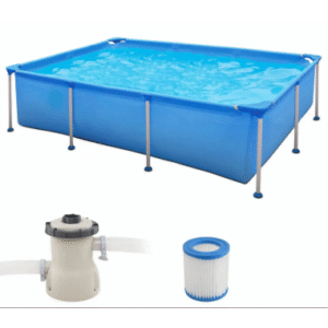 Fritstående pool komplet sæt m/pumpe H66 x B258 x D179 cm - Blå