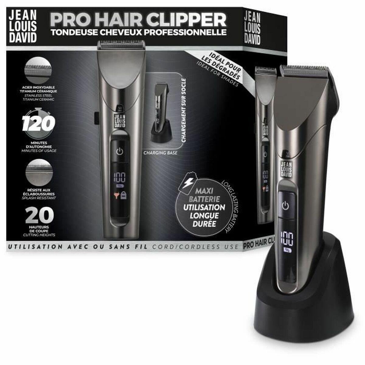 Jean Louis David Pro Hair Clipper JDL-2102 - trådløs hårtrimmer, sort