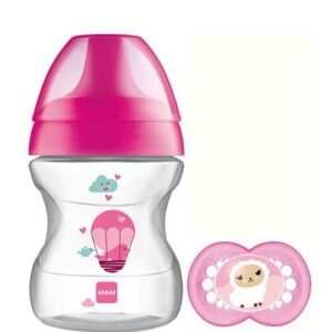 MAM 190ml Sutteflaske m. Sut - Learn To Drink Cup 6+ Mdr. - Pink