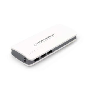 Powerbank | 8000mAh | 3xUSB Port | LED Lygte | Hvid