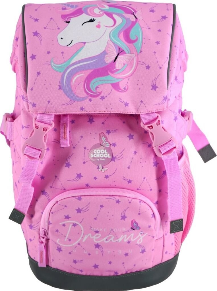 Tinka - Skoletaske - 22 L - Enhjørning - Pink