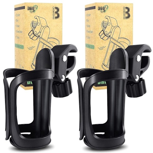 2-pak Universal Barnevogn Kopholder - Justerbar Drikke- og Flaskeholder til Trolleys Gåvogne Cykler