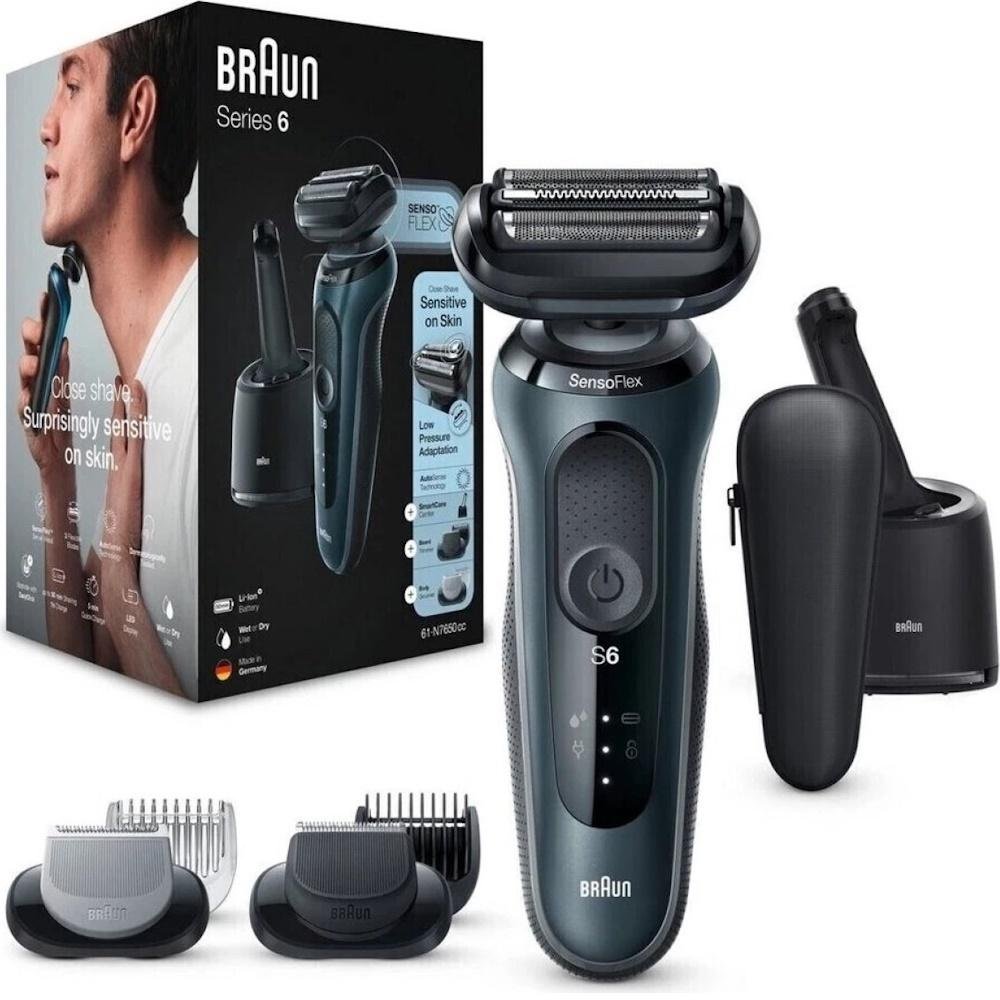 Barbermaskine Braun Series 6 61-N7500cc SensoFlex Wet & Dry sort/grå