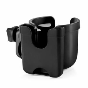 Barnevognskopholder med telefonholder, cykelkopholder, kopholder til Uppababy barnevogn, 2-i-1 universel koptelefonholder til barnevogn, cykel, kørestol