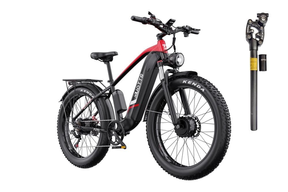 DUOTTS F26 Voksen Elcykel - 26 tommer - 750W*2 motor - 100 km rækkevidde - 48V20Ah batteri - med støddæmper foran